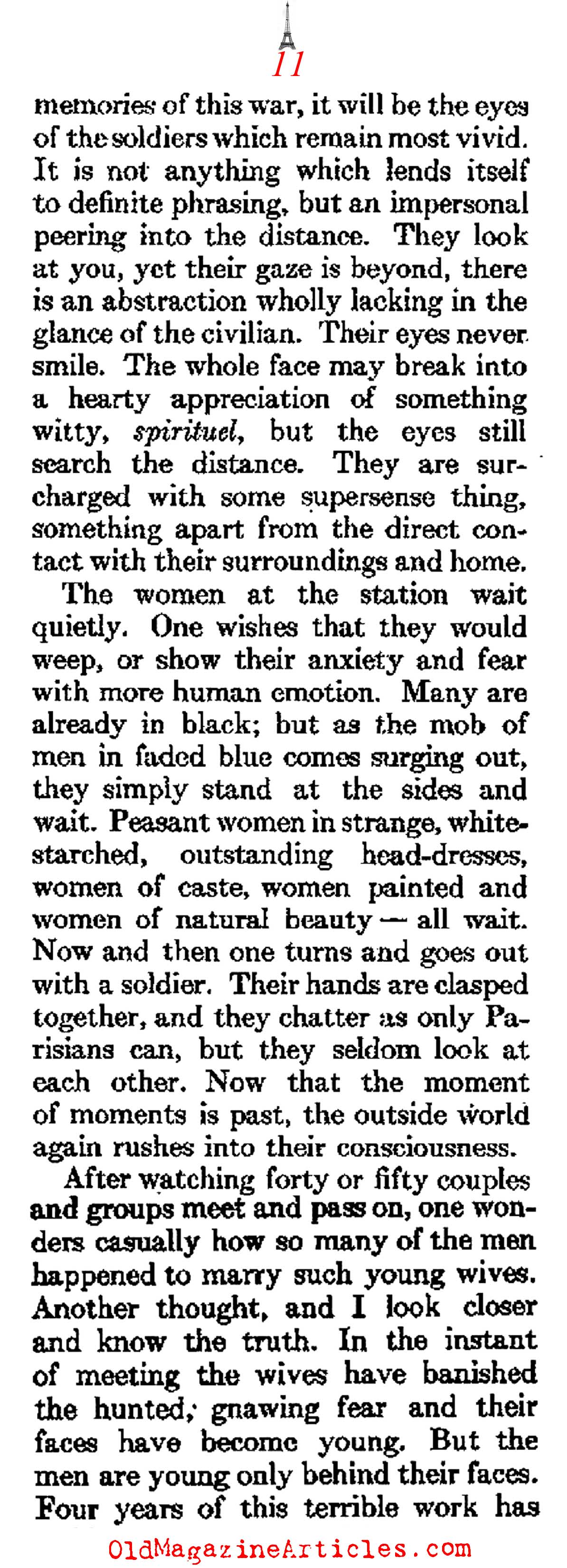 The Atmosphere of W.W. I Paris   (Atlantic Monthly, 1918) 